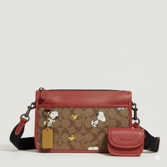 Coach Coach X Peanuts Heritage Convertible Crossbody In Signature Canvas - Picture 1 of 13